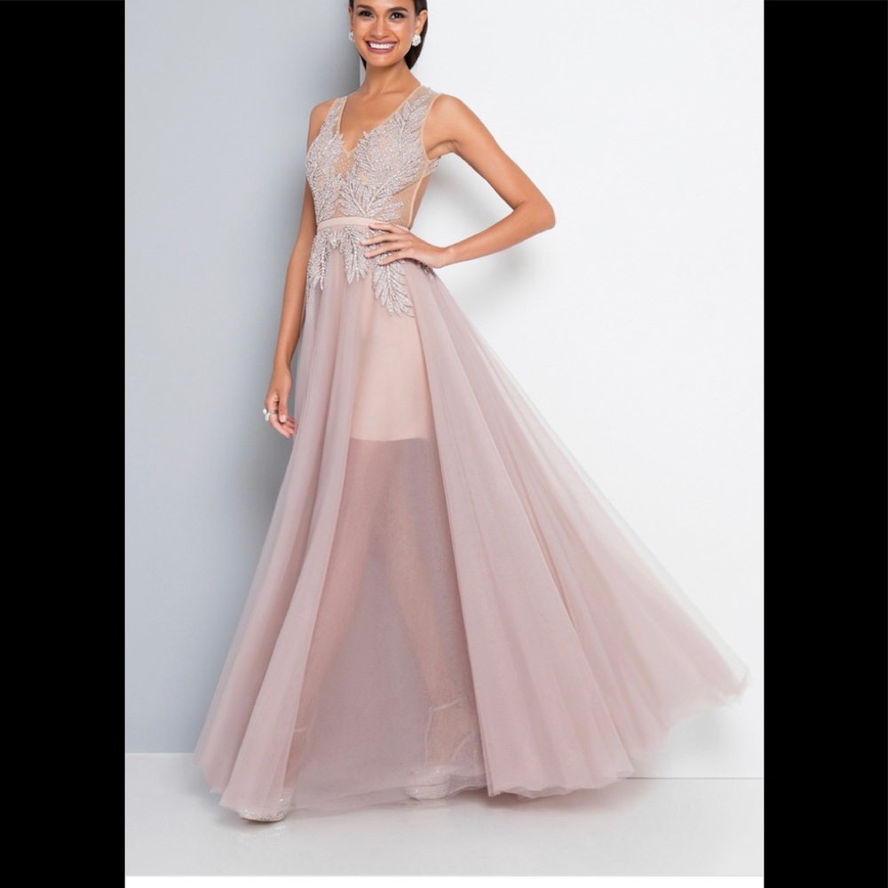 Glamour by Terani Couture S8 blush illusion gown